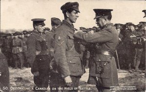 WWI, Canadian Soldier Receiving Medal, Daily Mail Battle Picture, Canada 1914-18