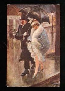 3025907 Lovers w/ Umbrela by GUILLAUME A. Art Nouveau. Vintage