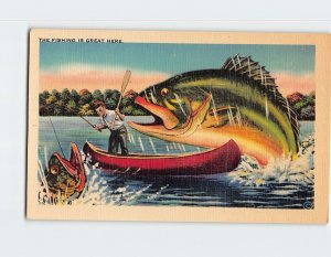 Postcard The Fish is Great Here Art Print