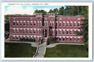 Johnson City Tennessee Postcard High School Exterior Building View c1940 Vintage