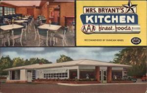 Statesboro GA Routes 301 & 25 Mrs. Bryant's Kitchen c1950 Postcard