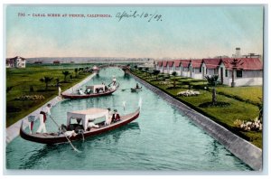 1909 Canal Street At Venice California CA, Canoeing Posted Antique Postcard