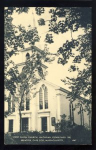 Brewster, Massachusetts/Mass/MA Postcard, First Parish Unitarian Church,Cape Cod