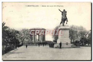 Postcard Old Montpellier Peyrou Statue of Louis XIV