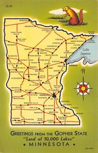 Greetings From  - Minnesota State Map, Minnesota MN  