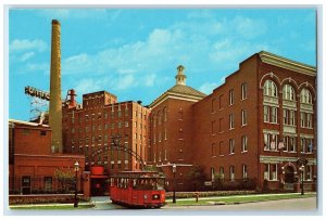 c1960's Utica Club Brewery Tour Beer Trolley Utica New York NY Vintage Postcard