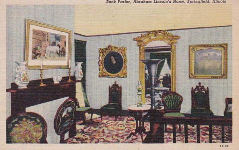 Illinois Springfield Abraham Lincoln's Home Back Parlor Curteich