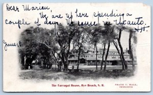 1905 THE FARRAGUT HOUSE RYE BEACH NEW HAMPSHIRE NH FRANK HALL PROP. POSTCARD