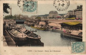 CPA B.J.C. TINTED PARIS Le Canal Gare de l'Arsenal (49309)