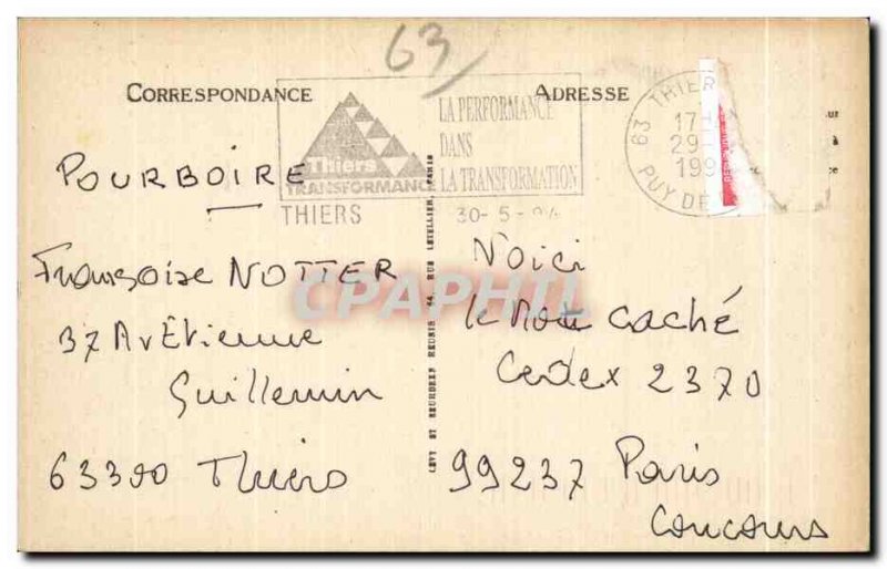 Old Postcard Thiers View the Plain of Limagne