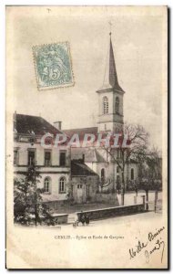 Old Postcard Genlis Church And School Of Boys