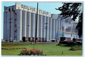 c1950s Ogilvie Flour Elevators CPR Gardens Lakehead Fort William Canada Postcard