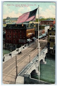 1911 East Fox Street Bridge Aurora Illinois IL Antique Posted Postcard