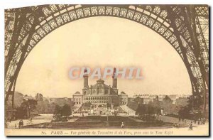 Old Postcard Paris General view of the Trocadero and Parc taken under the Eif...