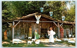 JEFFERSON, NH ~ New Hampshire ~ SANTA'S VILLAGE Nativity Scene  c1960s Postcard