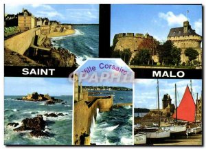 Modern Postcard Saint Malo's ramparts The castle Echappee to Dinard Tower vase