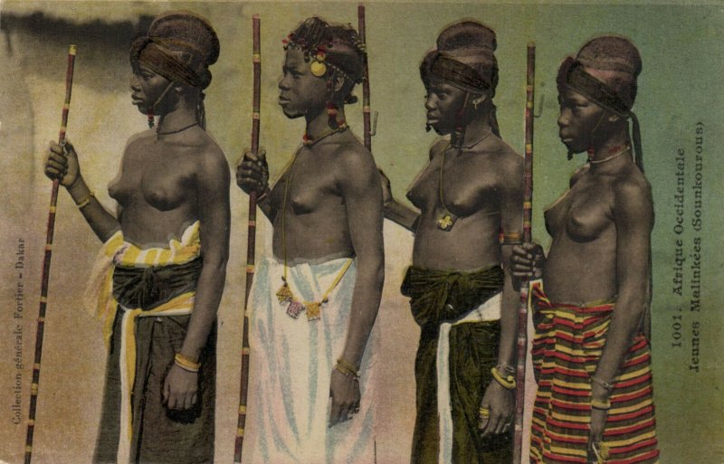 PC CPA ETHNIC NUDE FEMALE MALINKÉ TYPE, WESTERN AFRICA Vintage Postcard (b5353)