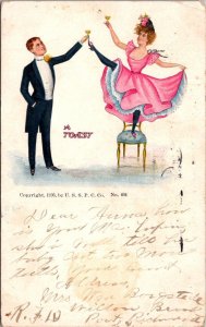 Humour Couple Toasting 1906