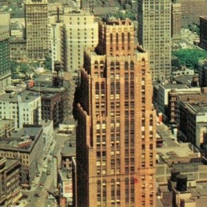 USA Downtown Detroit Michigan Observation Tower Vintage Postcard 07.63