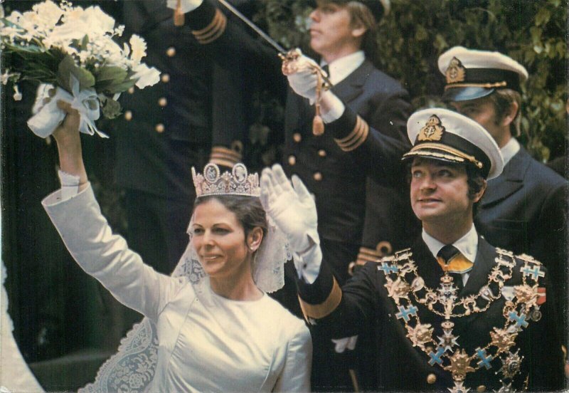 Swedish royal wedding Stockholm 1976 Carl XVI Gustaf & queen Silvia of Sweden 