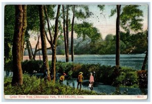 1909 Cedar River Chautauqua Park Exterior View Waterloo Iowa IA Vintage Postcard