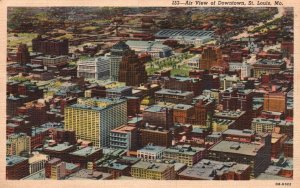 Vintage Postcard Air View of Downtown Rooftops Buildings St. Louis Missouri MO