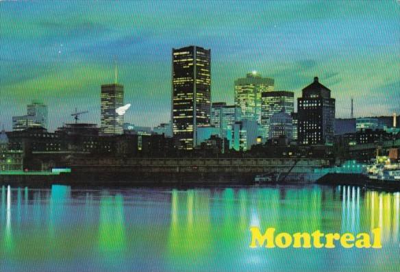 Canada Skyline and Harbour At Sunset Montreal Quebec