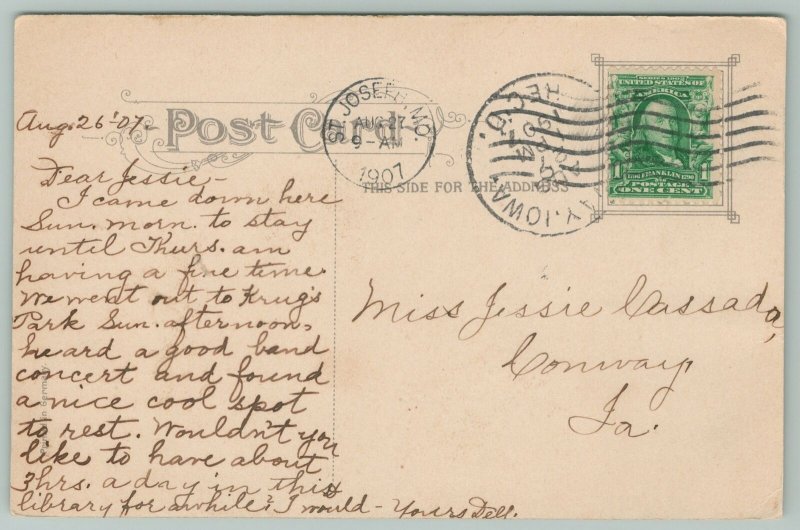 St Joseph Missouri~Public Library~c1910 Postcard