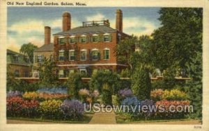 Old New England Garden - Salem, Massachusetts MA Postcard