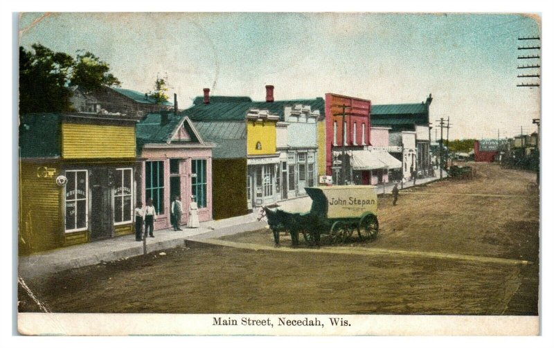 1910 Main Street, Necedah, WI Postcard *6A9 