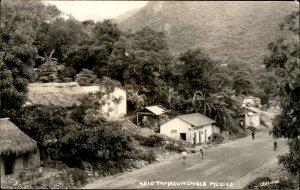 Tamazunchale Mexico Village Birdseye View Real Photo Vintage Postcard