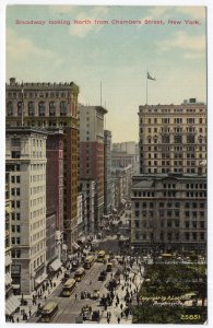 Broadway looking North from Chambers Street, New York