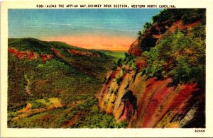 USA Along The Appian Way Chimney Rock Section Western North Carolina Linen 09.81