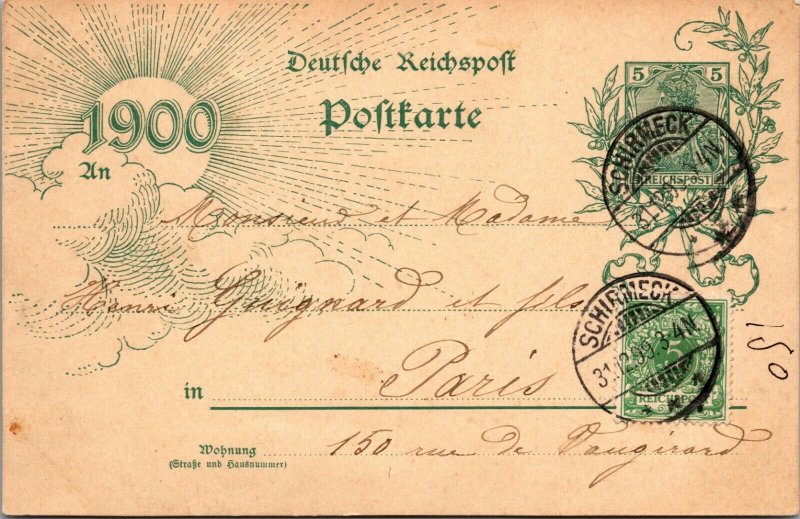 RARE - PARIS , France 1899 POSTED Schirmeck - Vintage Postcard