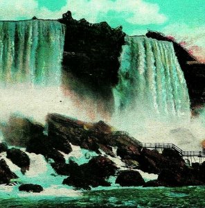 Niagara Cascadas New York Ny Cave De Winds de Novia Veil 1920s Vtg Postal Unp