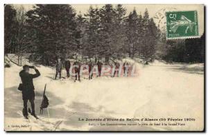 Old Postcard of Sports & # 39hiver Day of Skiing & # 39hiver Ballon d & # 39A...
