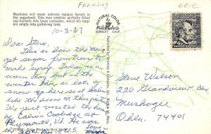 Man Empties Sap Buckets into Large Container Maple Syrup Postcard