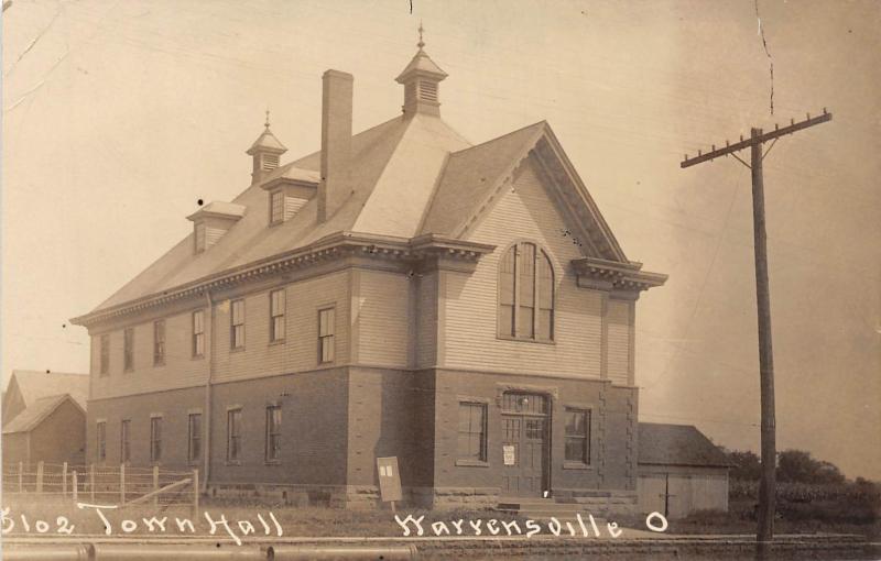 D11/ Warrensville Ohio Postcard Real Photo RPPC Leiter Lorain c1912 Town Hall