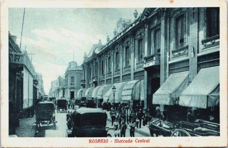 Argentina Rosario Mercado Central Vintage Postcard C074