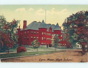 Unused Divided-Back HIGH SCHOOL Lynn Massachusetts MA k0181
