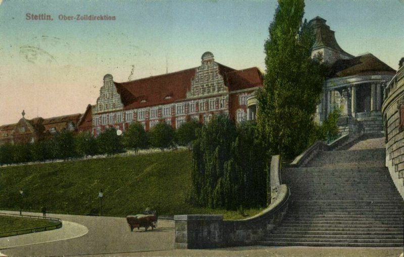 poland, SZCZECIN STETTIN, Ober-Zolldirektion (1922) Postcard