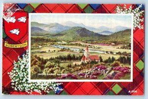 Aberdeenshire Scotland Postcard Crathie Church Balmoral c1950's Art Colour
