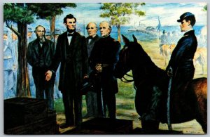 Vtg Fort Monroe Virginia VA Lincoln Jack Clifton Civil War Art Casemate Postcard