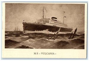 c1910 M/S Vulcania Steamer Cosulich Line Trieste Italy Antique Unposted Postcard