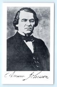 Postcard Patriotic President Andrew Johnson 17th President Portrait   K01