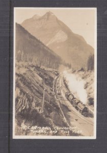 CANADA, B.C., BANFF, CONNAUGHT TUNNEL, ROSS PEAK, TRAIN, c1920 ppc., unused.