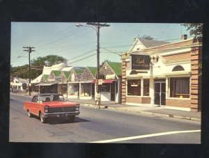 DENNIS PORT CAPE COD MASSACHUSETS DOWNTOWN STREET SCENE VINTAGE POSTCARD