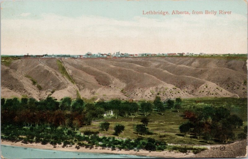 Lethbridge Alberta from Belly River AB Alta Unused Postcard E80