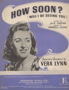 How Soon Vera Lynn 1950s Sheet Music