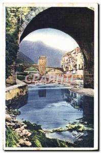 Old Postcard Sospel Old Bridge On The Vevera